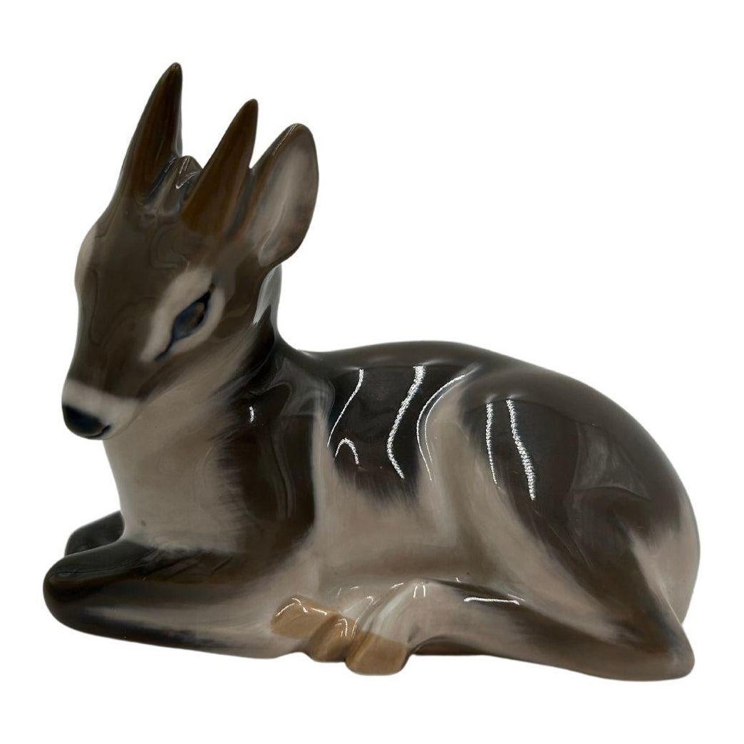 Porcelain Figurine "Deer", Royal Copenhagen, Denmark, 1970s For Sale