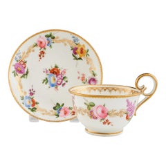 Antique Nantgarw Porcelain Tea Cup and Saucer, 1818-1820