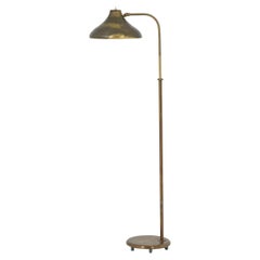 Vintage Swedish Modern Floor Lamp in Brass by Böhlmarks, 1940s