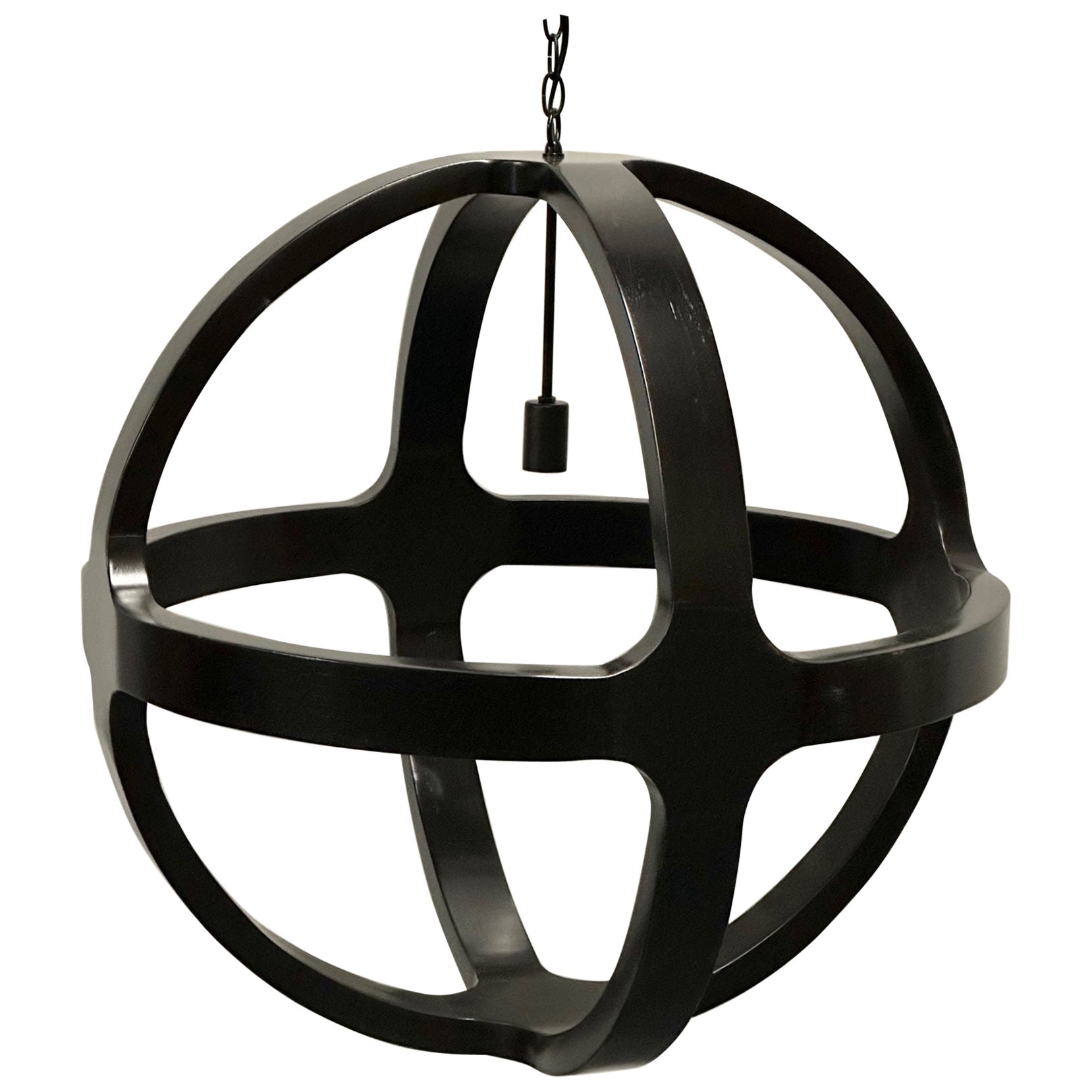 Modern Ebony Circular Chandelier / Lighting Pendant, Contemporary