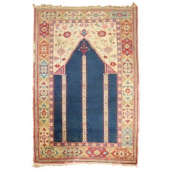 Tapis de prière roumain translucide de Tuduc collection Zabihi du 19ème siècle 