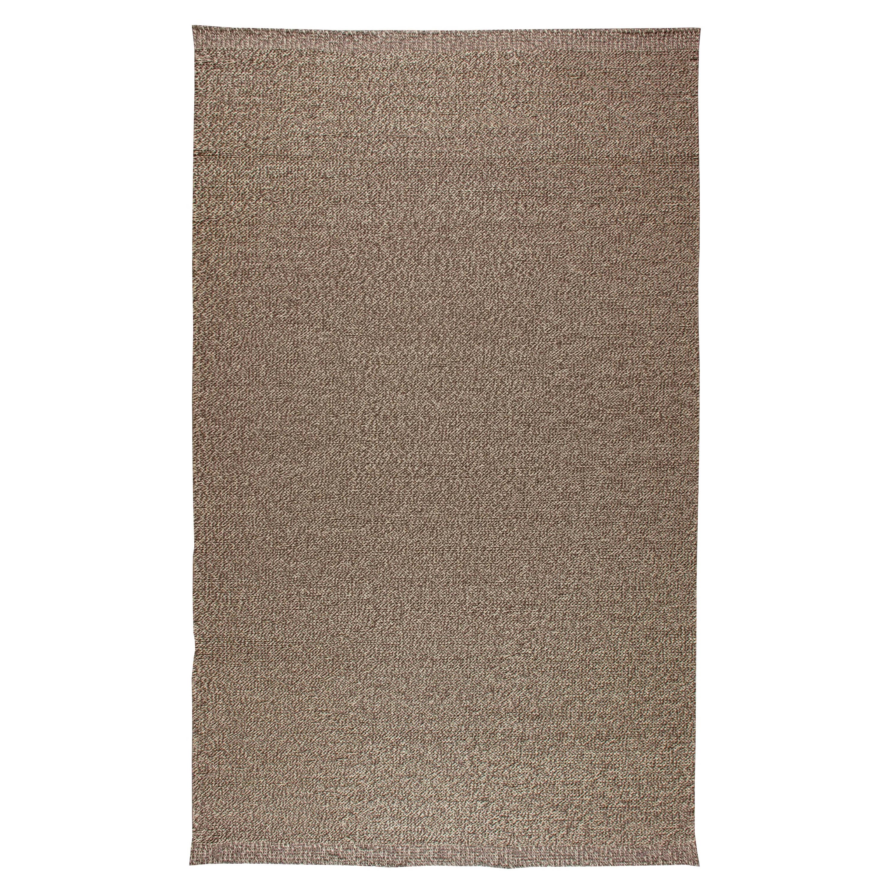 Contemporary Smoked Loop Brown and Ivory Handmade Wool Rug by Doris Leslie Blau
