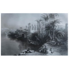 Original Antique Print of The Temple of Philae, Egypt, circa 1850