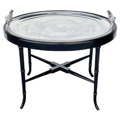 Simpson Hall Miller Oval Silver Plate Tray Table
