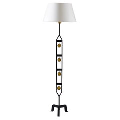 Scandinavian Midcentury Floor Lamp in Metal and Glass by Nybro Armaturfabrik