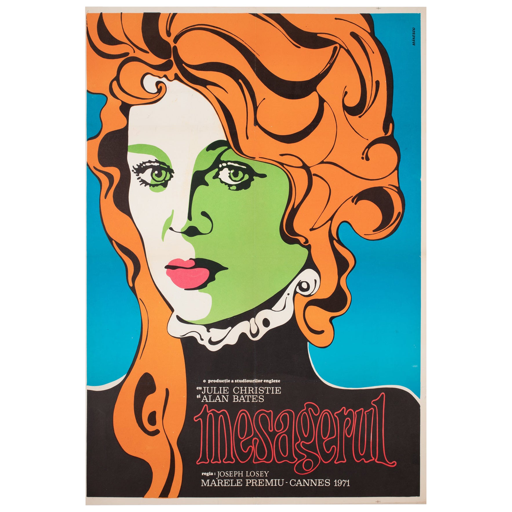Poster del film rumeno Go-Between 1971, Manescu