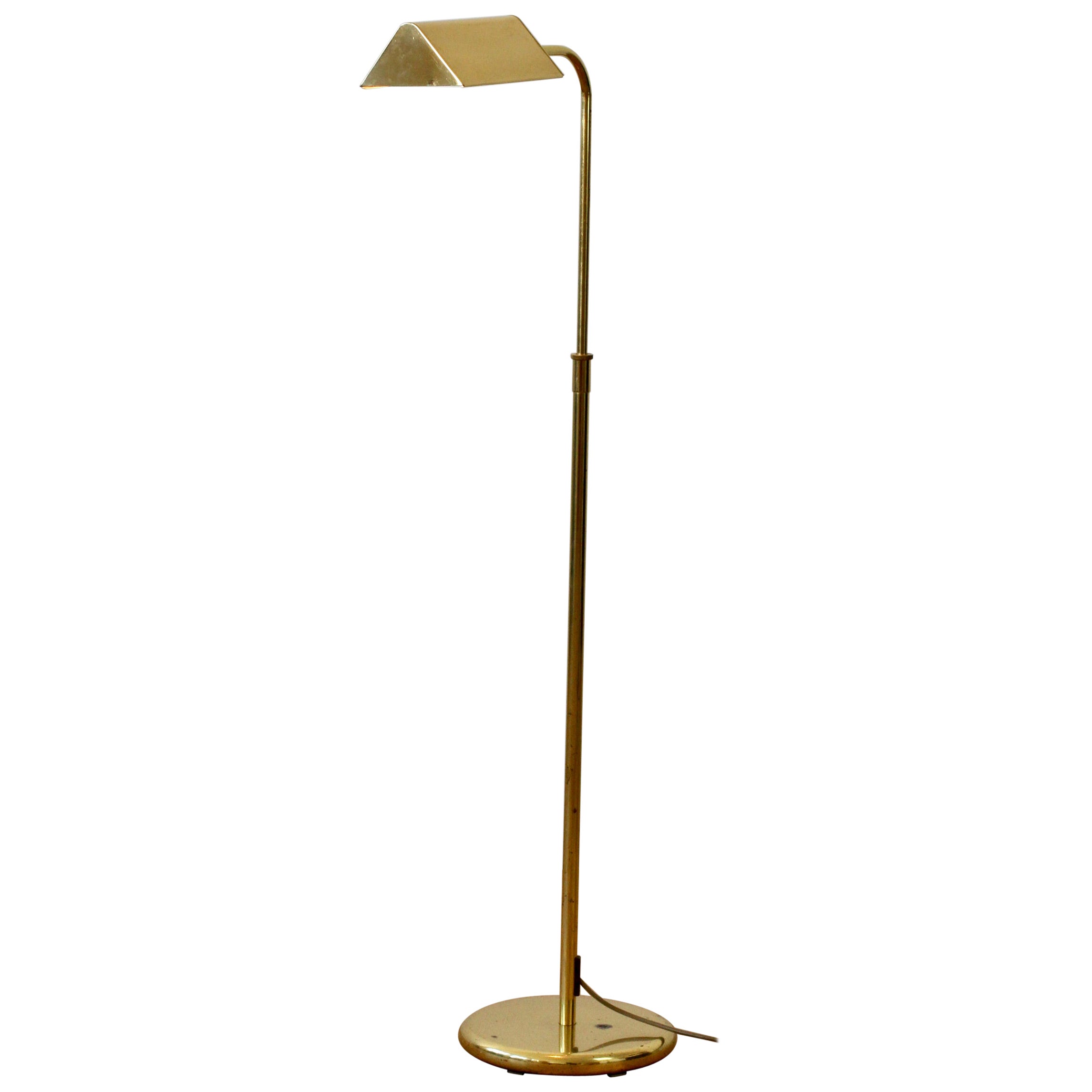Florian Schulz Style Midcentury Vintage Brass Adjustable Floor Lamp by Sölken