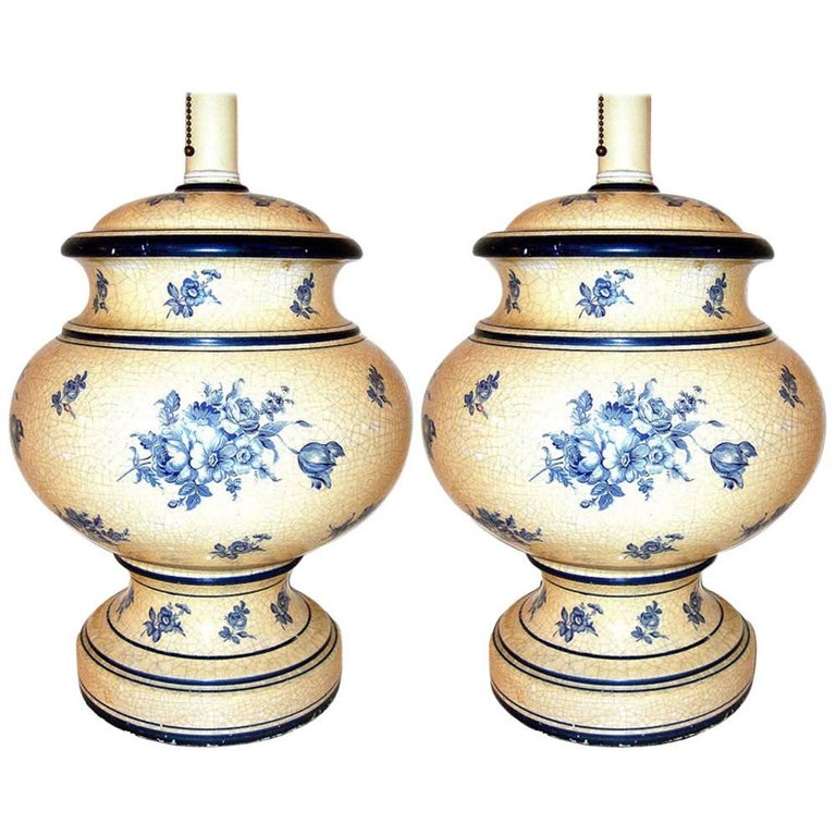 White and Blue Porcelain Lamps