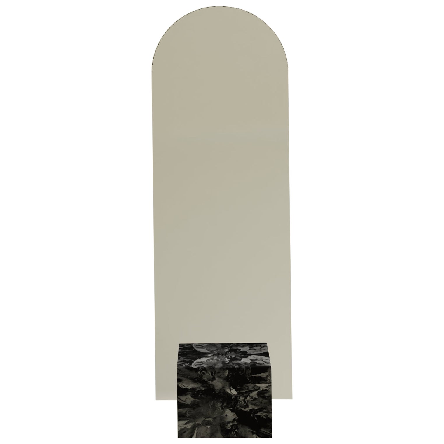 Black Standing Mirror Hand Crafted from 100% Recycled Plastic by Anqa Studios