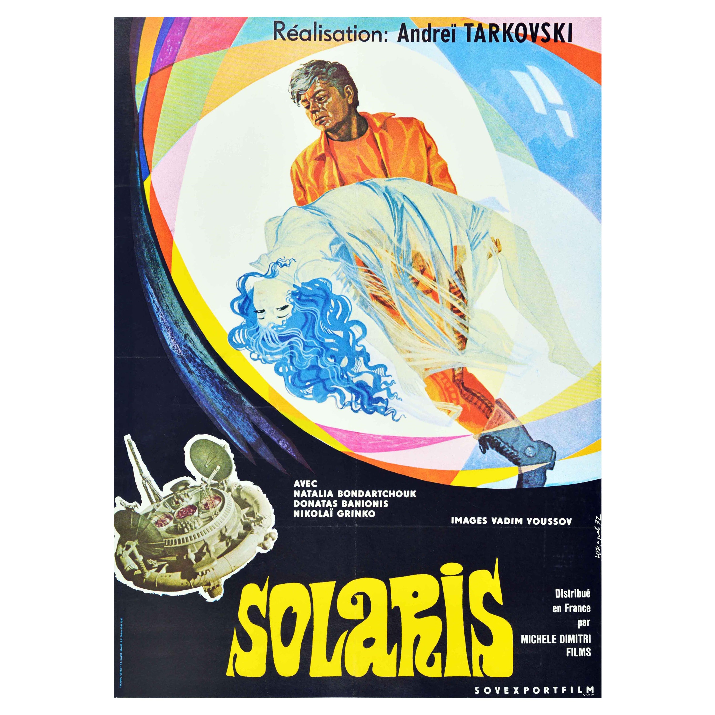 Originales sowjetisches Vintage-Filmplakat Solaris Andrei Tarkovsky, SciFi, UdSSR, Design im Angebot