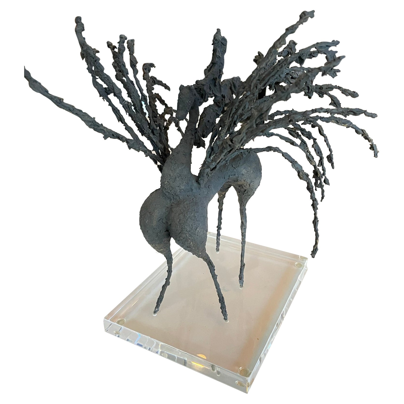 Abstract Bronze Sculpture, France, 1940s For Sale