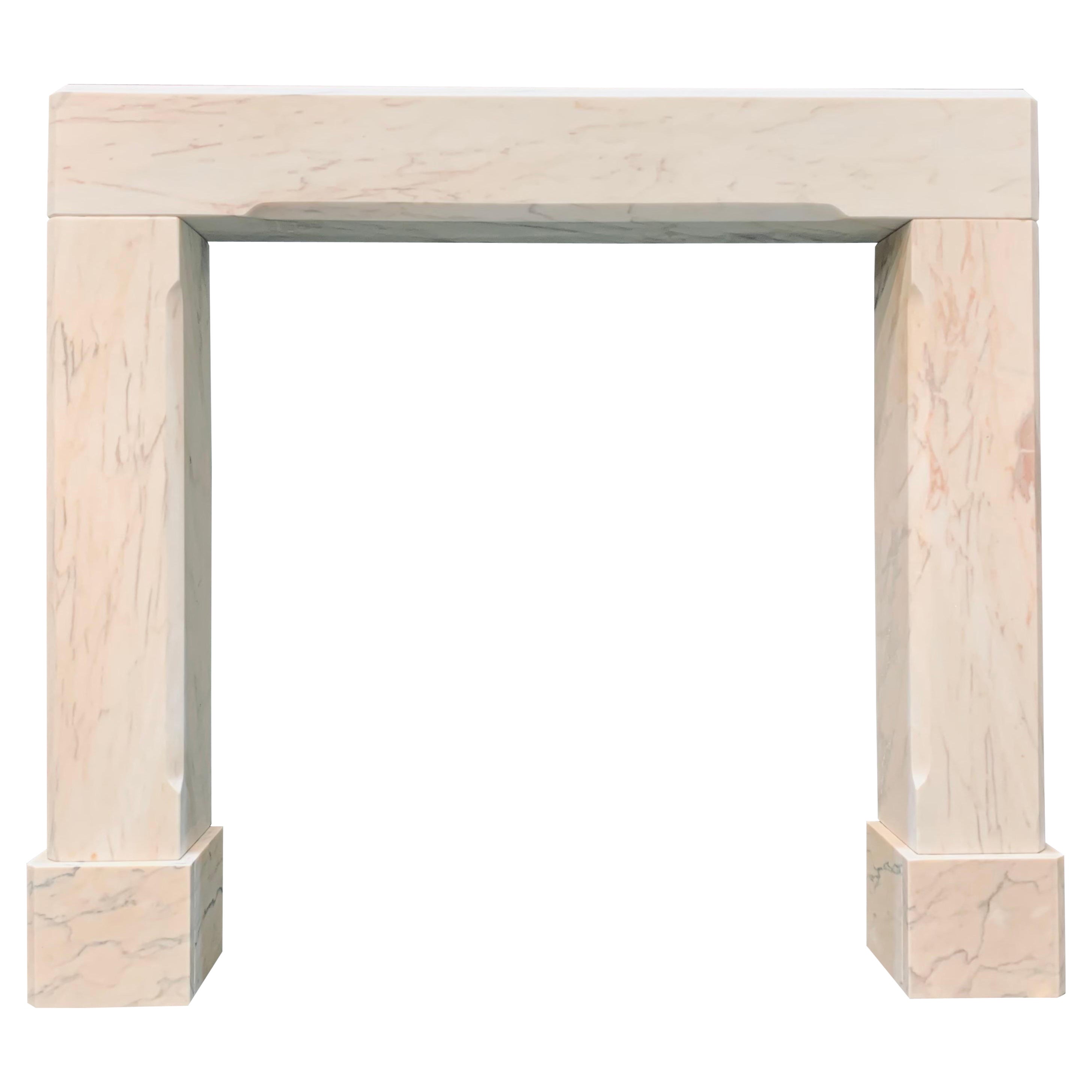 Edwardian Solid Marble Fireplace Surround For Sale