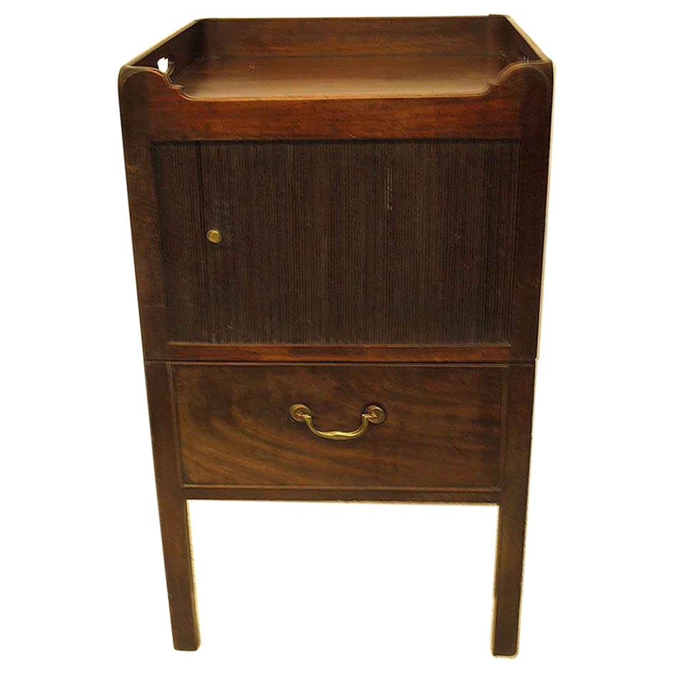 George III Mahogany Tray Top Commode For Sale
