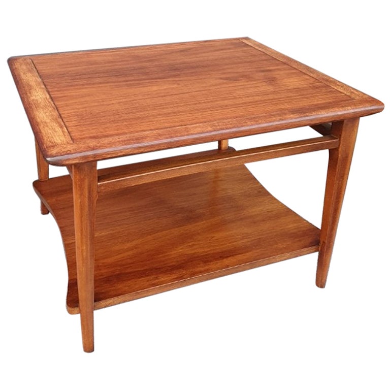 Four Legs and Two Trays Oak Side Table, Stamped For Sale