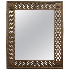 Miroir italien de style Louis XVI en bois doré chantourné