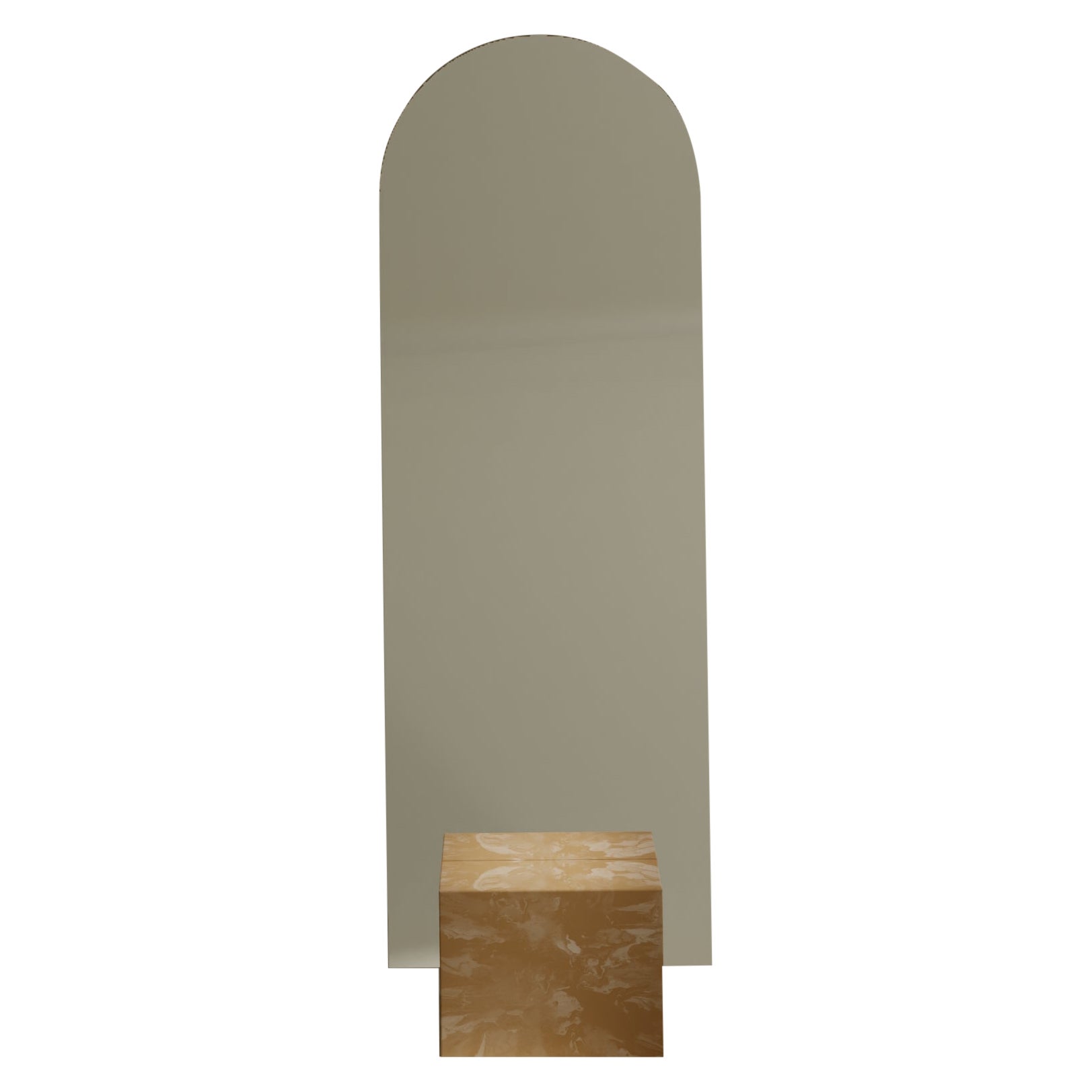 Standing Mirror Brown Hand-Crafted from 100% Recycled Plastic by Anqa Studios For Sale