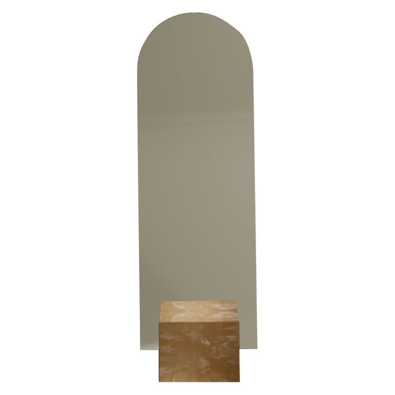 Standing Mirror Brown HandCrafted from 100 Recycled Plastic by Anqa