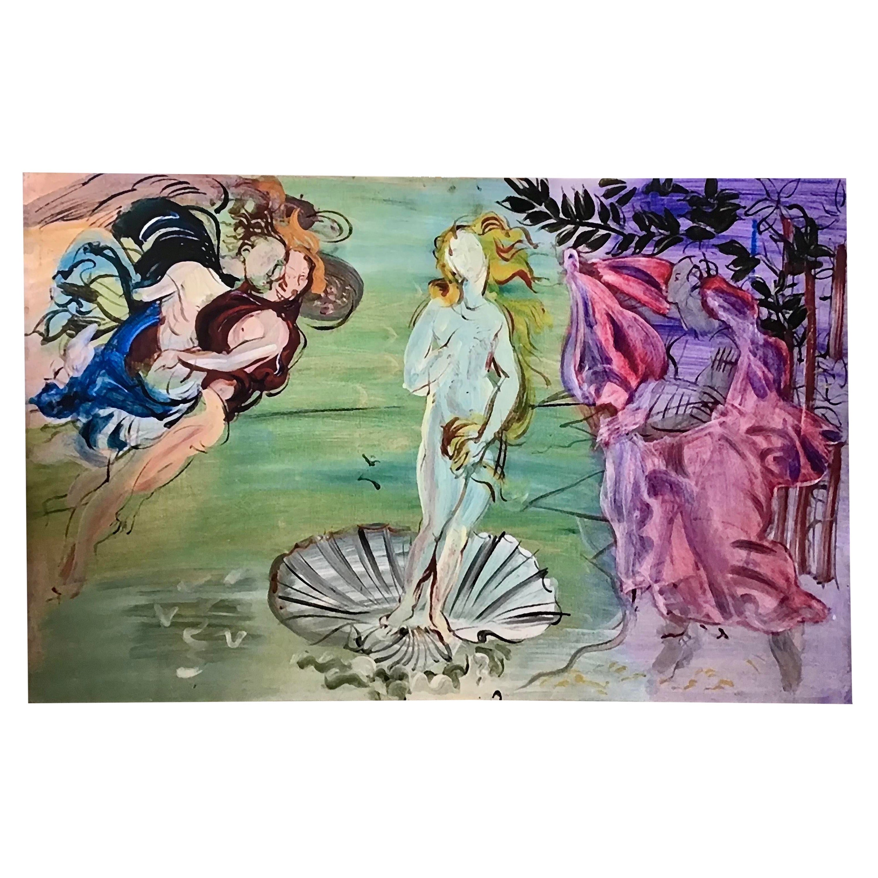 The Birth of Venus Printed on Canvas in the Style of Raoul Dufy For Sale
