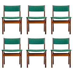 Vintage Set of 6 Danish Midcentury Teak Dining Chairs