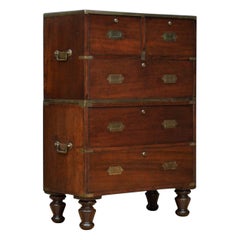 19th Century Teak Military Chest of Narrow Proportions