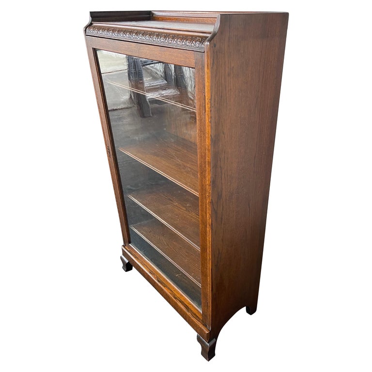 Vintage Early American Book Case or Shelf with Hand Carved Details For