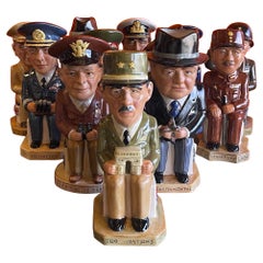 Set of 12 Ceramic Toby Jugs World War ii Allied Leaders Collection by Wilkinson