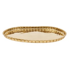 Large Vintage Oval Brass Tray