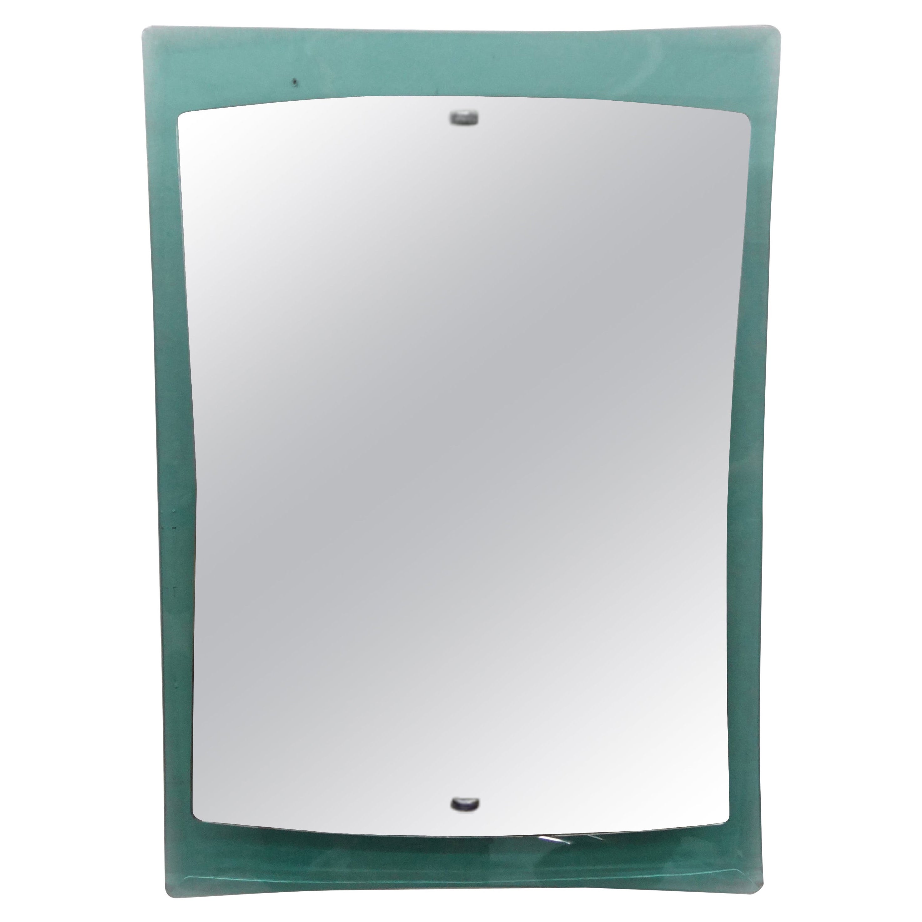 Italian Fontana Arte Style Curved Glass Mirror