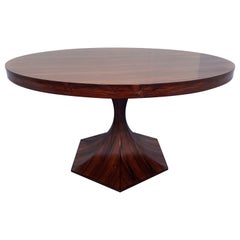 Italian Midcentury Circular Dining Table in Teak by Giulio Moscatelli, 1964