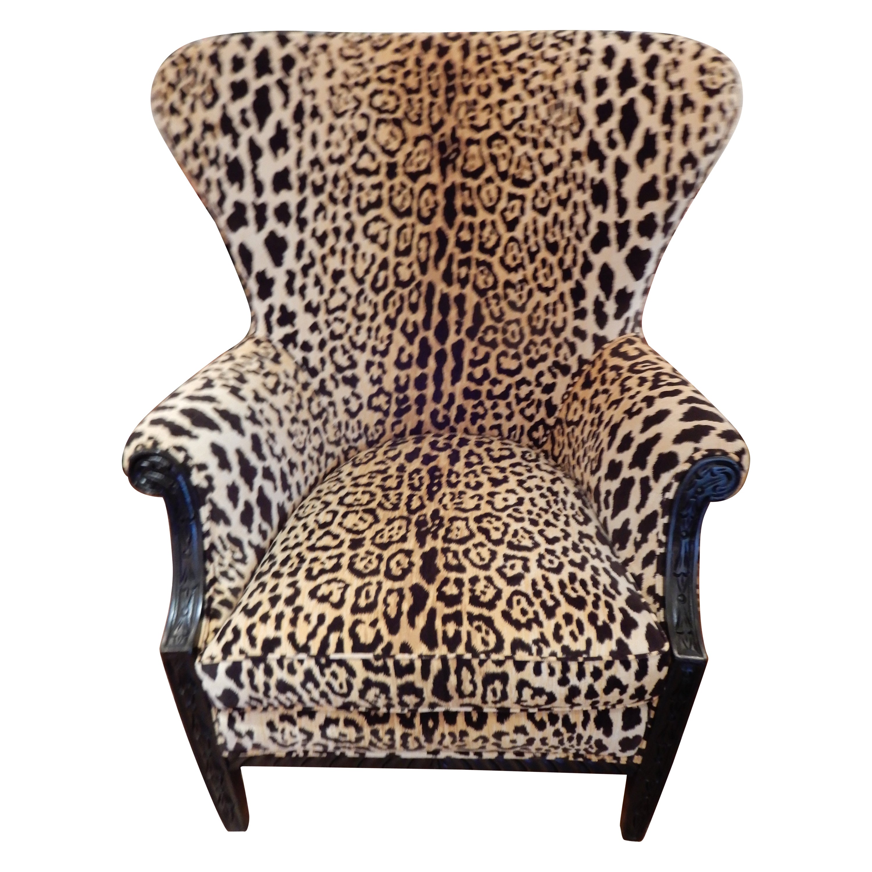 Divine luxe dans cette chaise à oreilles ancienne anglaise des années 1880 en vente