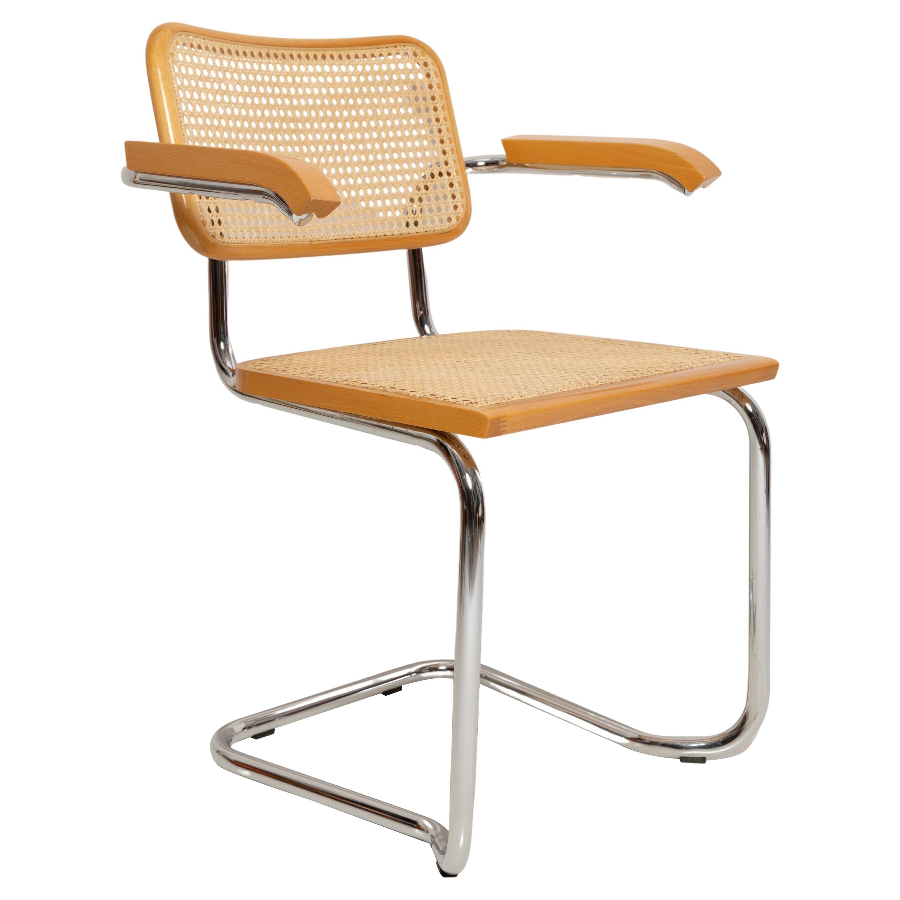 Midcentury Cesca Rattan Chair, Marcel Breuer, Italy, 1960s For Sale