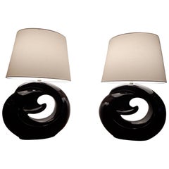 Retro Pair of Mid-Century Modern, Statement Table Lamps