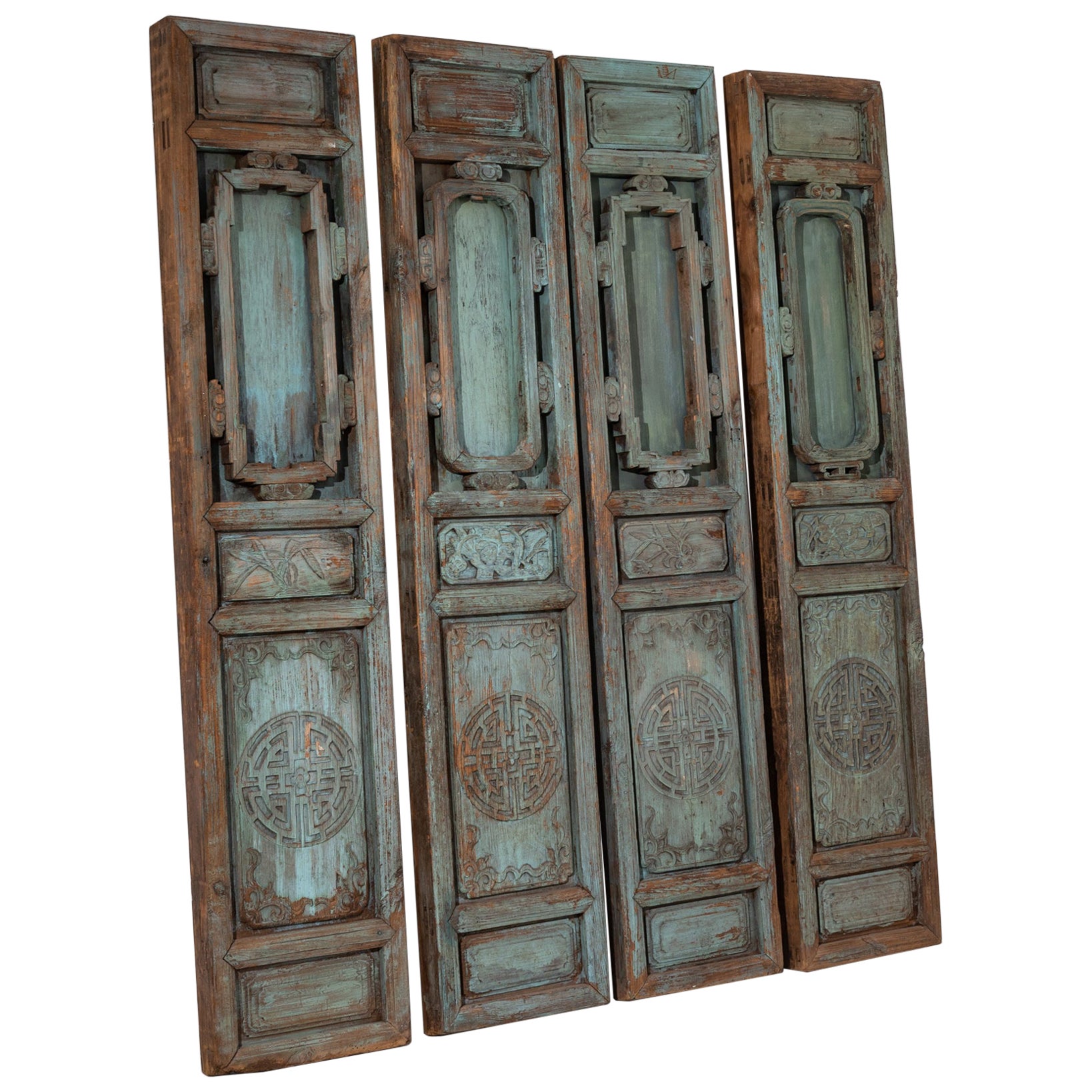 19th Century Chinese Wooden Doors, Set of Four