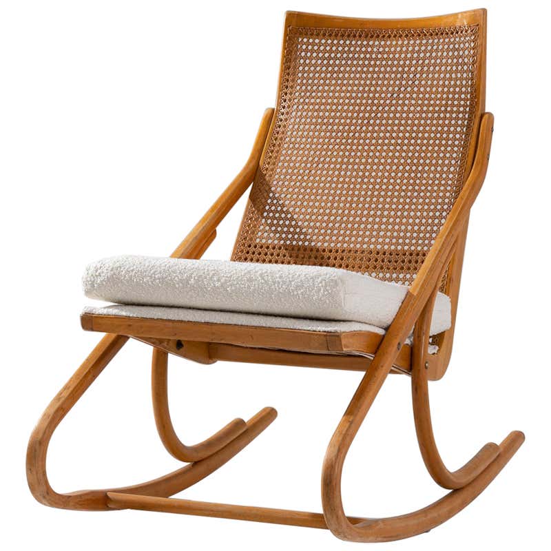Vintage French Wicker Rocking Chair at 1stDibs | woven rocking chair ...