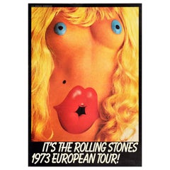 Original Vintage Music Concert Poster Rolling Stones European Tour Nude Pasche