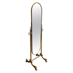 Vintage Neoclassical Style Brass Psyché Mirror