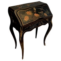 Lacquered Secretaire with Chinese Decorations in the Style of Maison Jansen