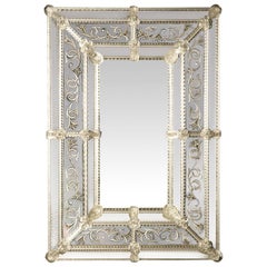 Antique Inciso Venetian Glass Mirror