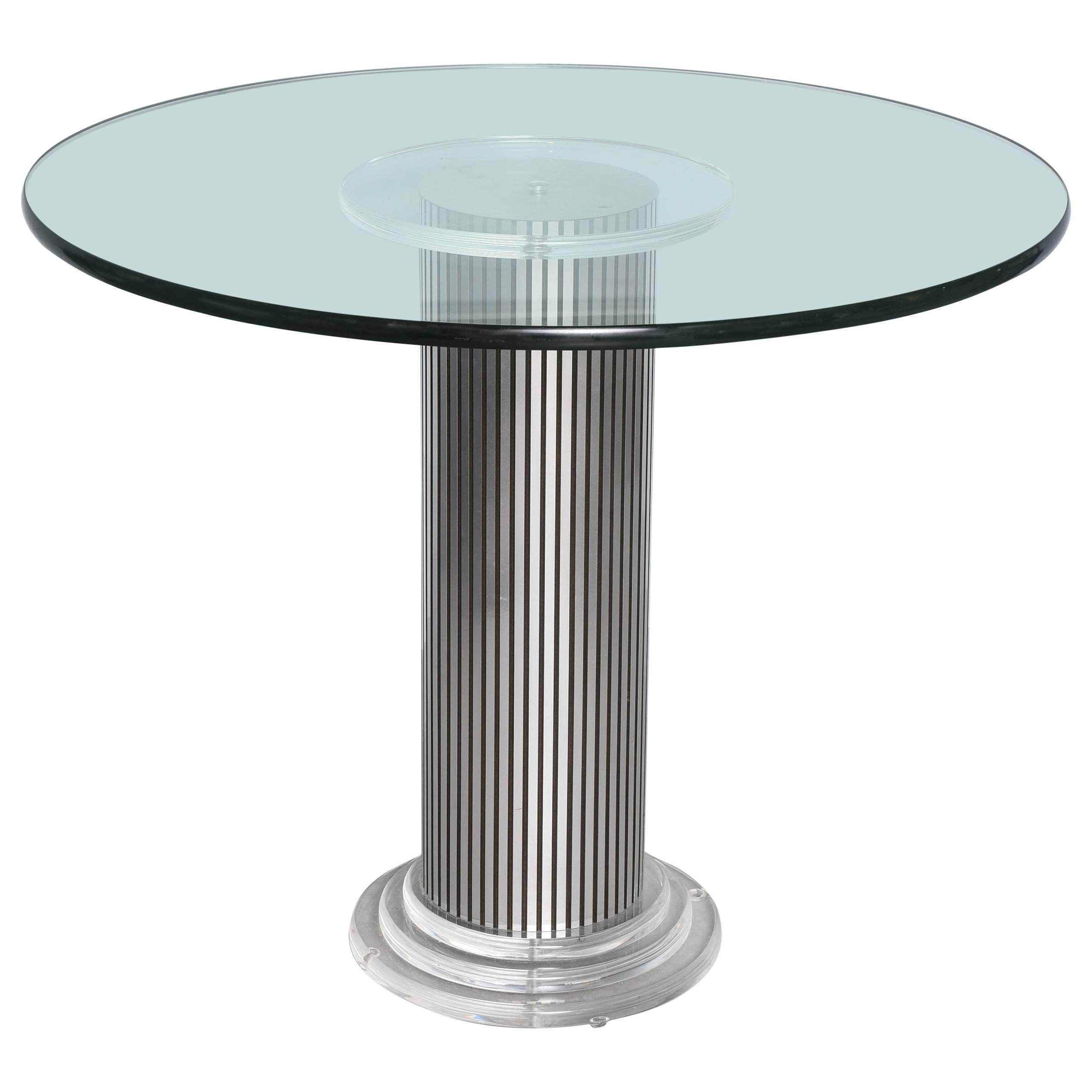 SALE !SALE !SALE!  Vintage, Lucite Pedestal Table with Round 1"  For Sale