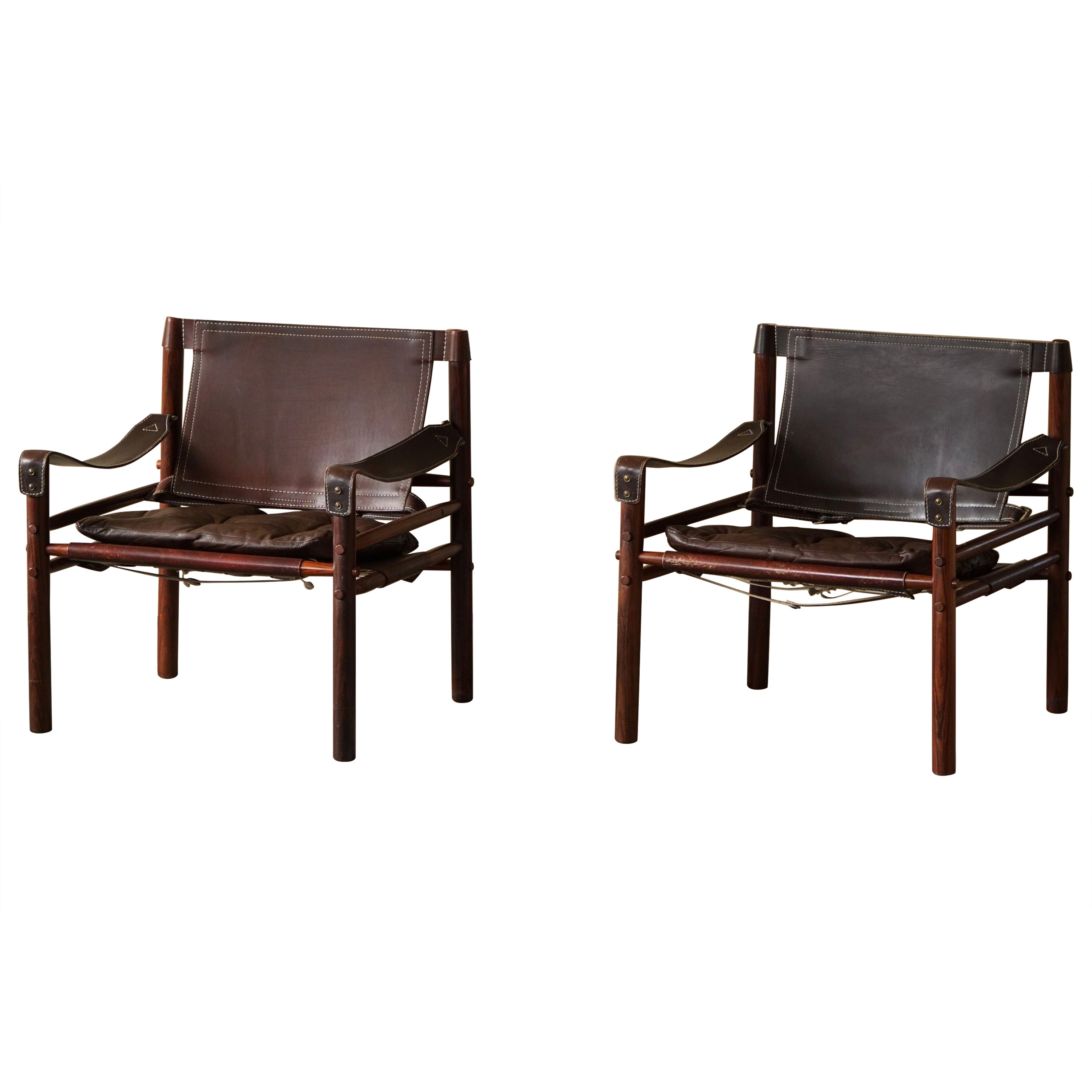 Arne Norell, Pair of Sirocco Lounge Chairs in Rosewood, AB Aneby, 1960s