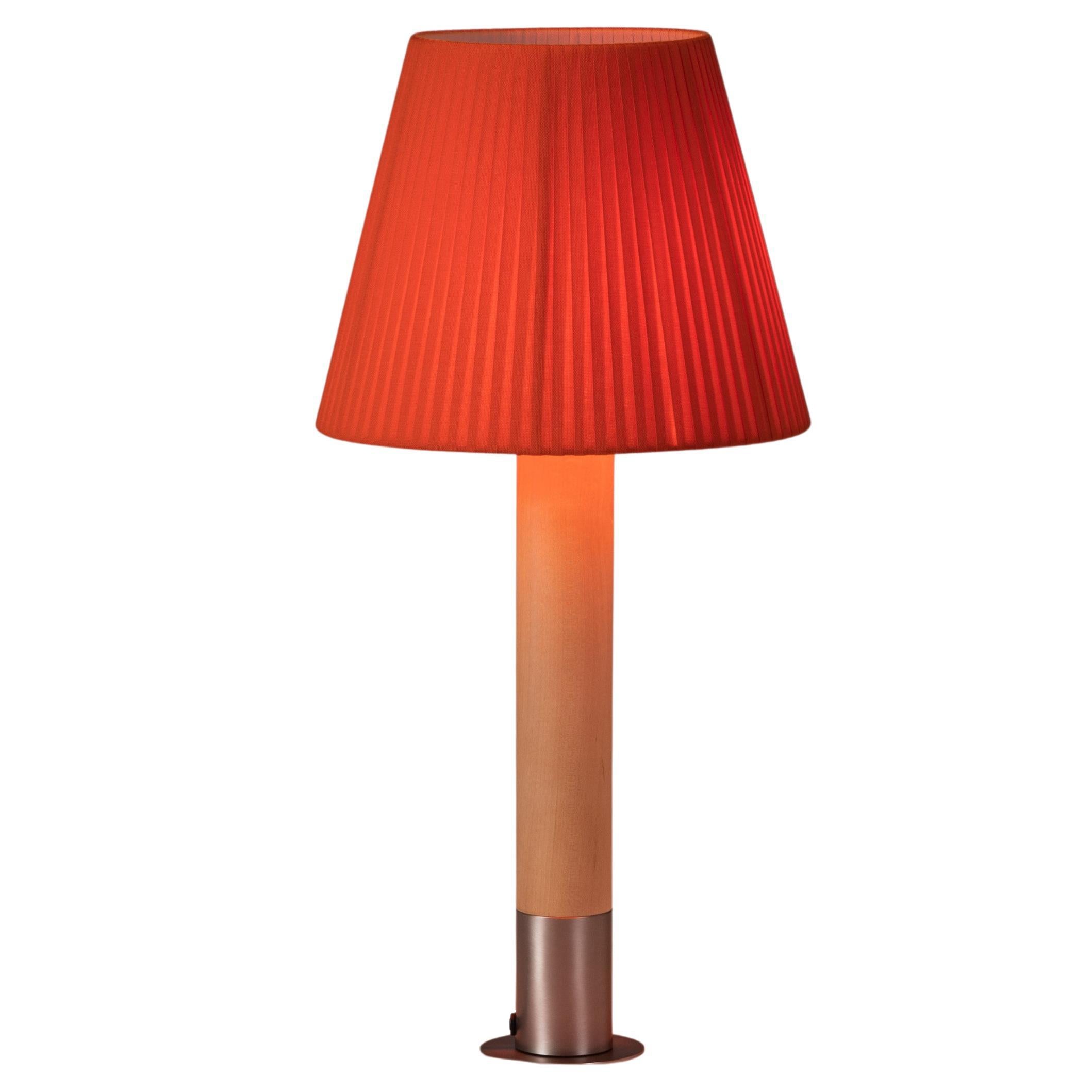 Nickel and Red Básica M1 Table Lamp by Santiago Roqueta, Santa & Cole