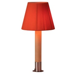Lampe de table Básica M1 en nickel et rouge par Santiago Roqueta, Santa & Cole