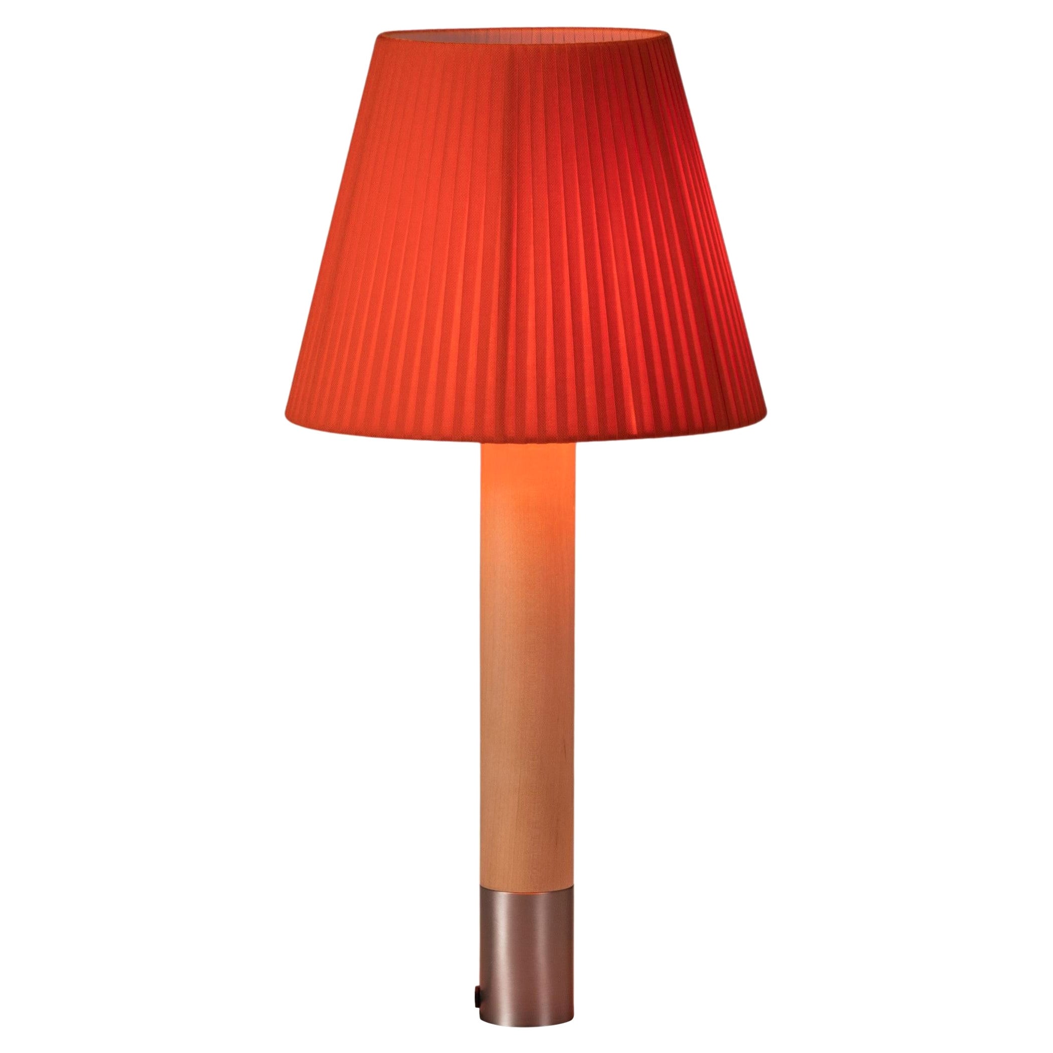 Nickel and Red Básica M1 Table Lamp by Santiago Roqueta, Santa & Cole For Sale