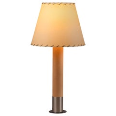 Lampada da tavolo Básica M1 in nichel e beige di Santiago Roqueta, Santa & Cole
