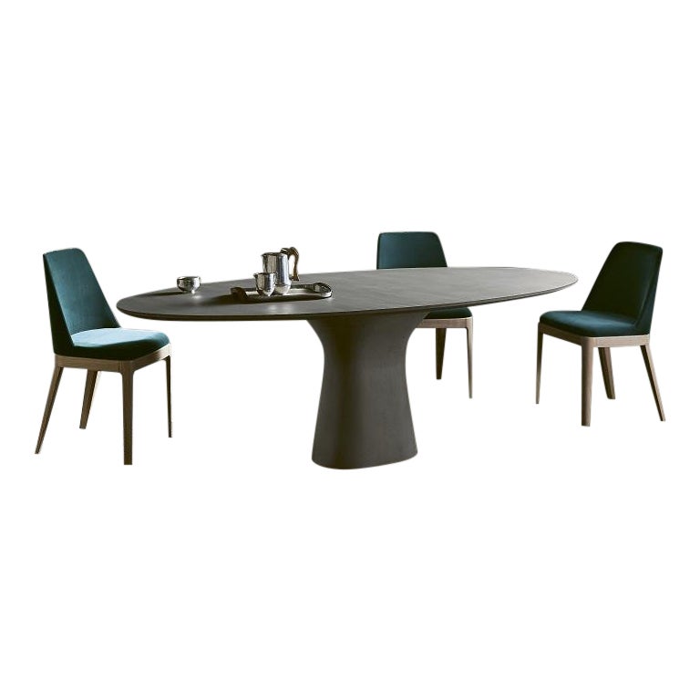 Table fixe italienne moderne en béton, collection Bontempi- Podium