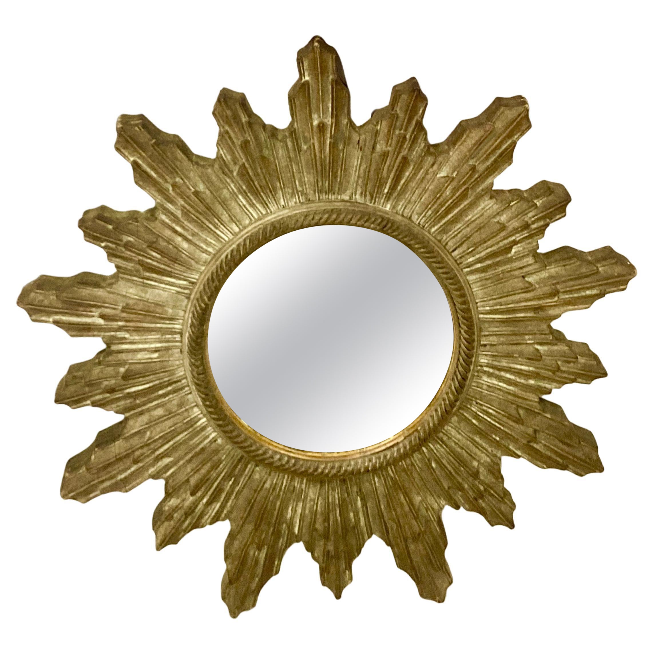 20th Century Italian Florentine Sunburst Mirror For Sale