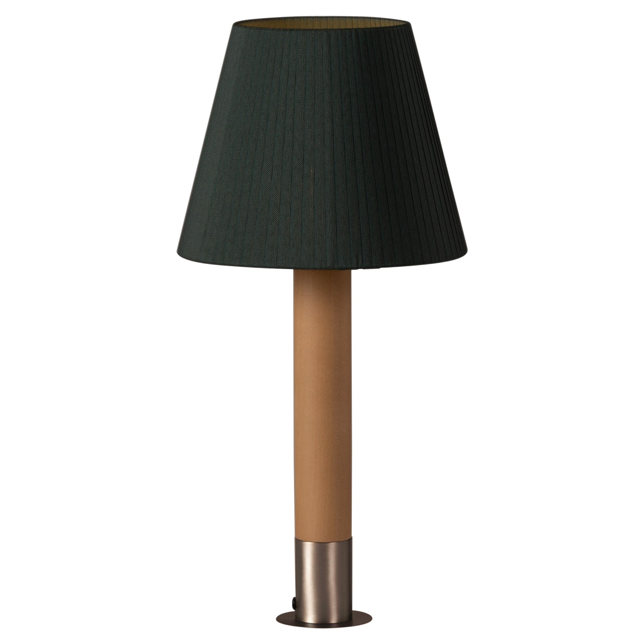 Nickel and Green Básica M1 Table Lamp by Santiago Roqueta, Santa & Cole For Sale