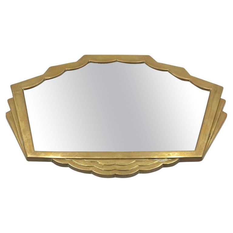 Art Deco Brass Mirror, Italy, 1930s For Sale at 1stDibs