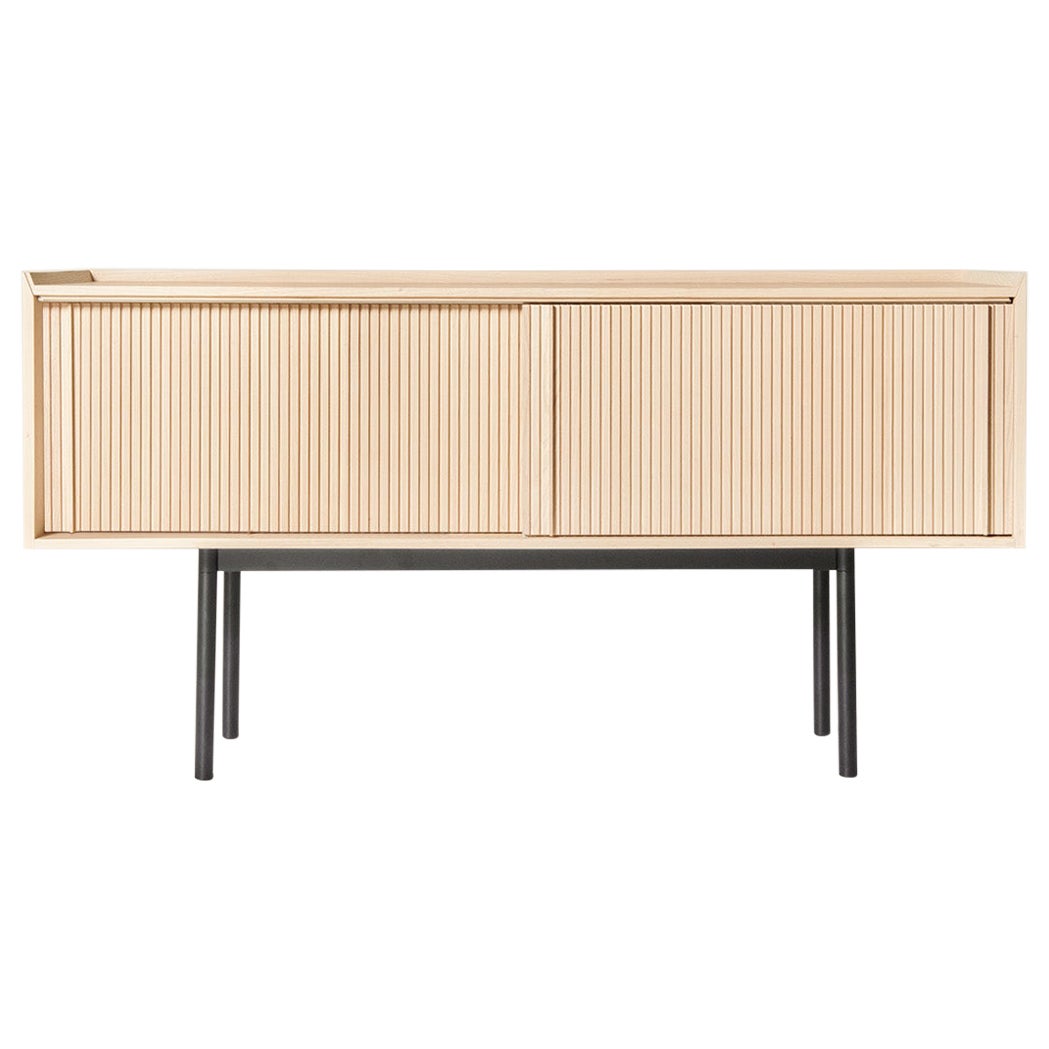 Sipario Sideboard aus Massivholz, Esche in natürlicher Oberfläche, 2 Türen, zeitgenössisch