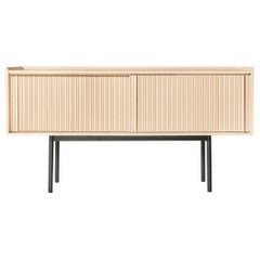Sipario Solid Wood Sideboard, Ash in Natural Finish, 2 Doors, Contemporary
